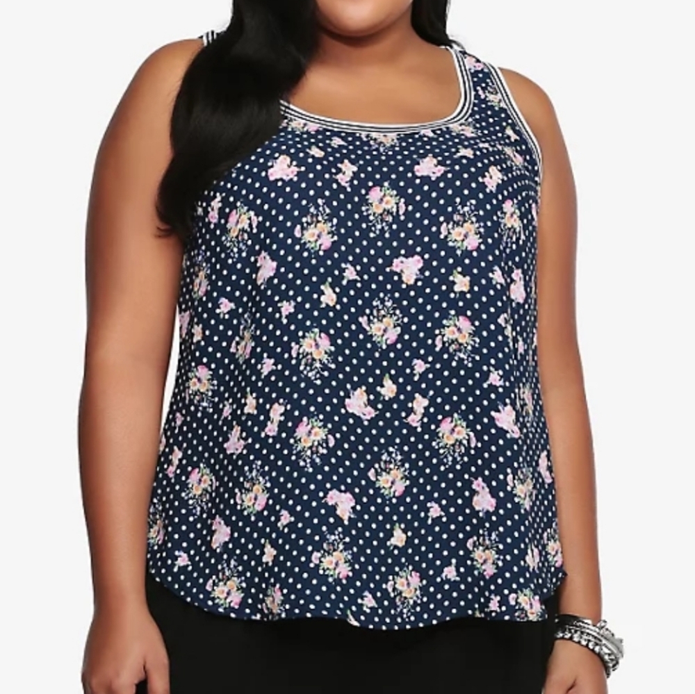 Torrid Navy Floral Tank Top